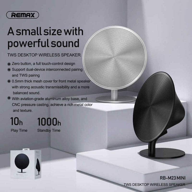 Boxa Portabila Wireless Remax Cu Bluetooth 5W RMS - RB-M23 Mini - Negru