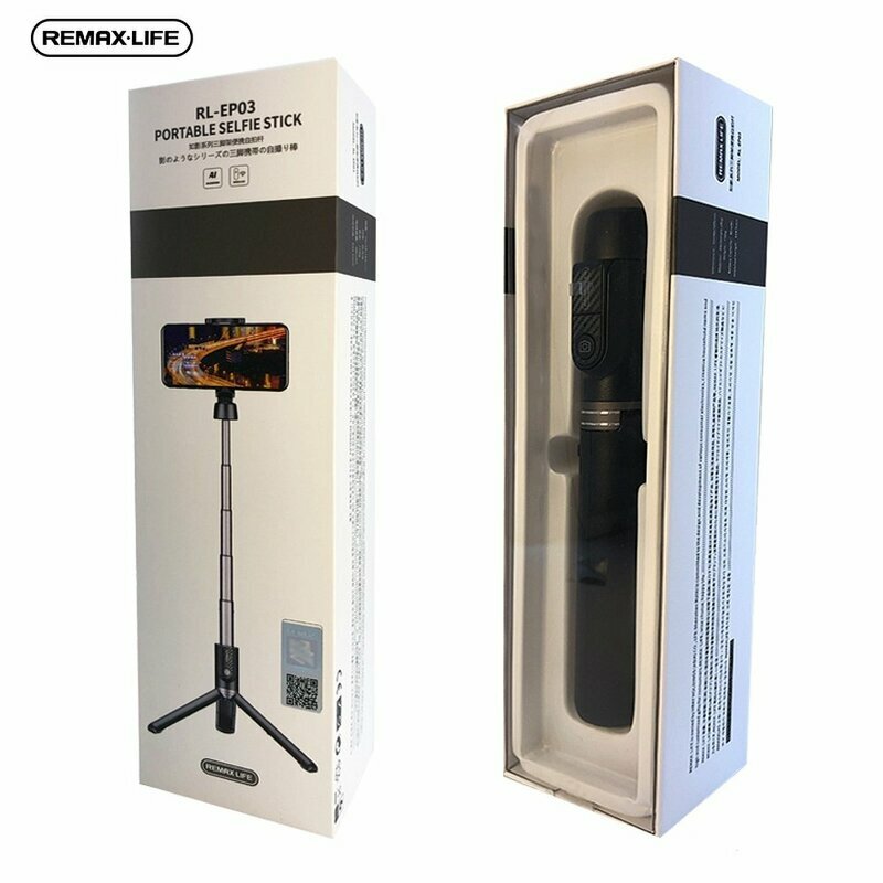 Suport Selfie Stick Remax RL-EP03 Mini-Tripod Bluetooth Cu Telecomanda - Alb