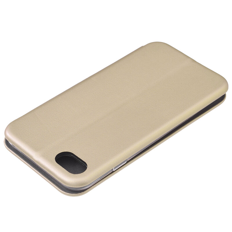 Husa iPhone SE 2, SE 2020 Flip Magnet Book Type - Gold