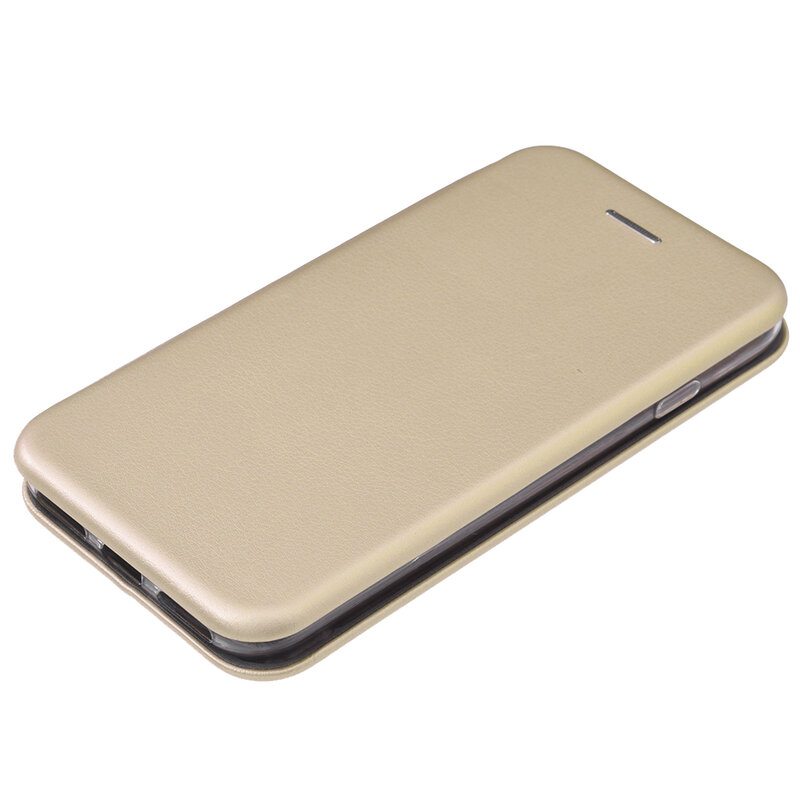 Husa iPhone SE 2, SE 2020 Flip Magnet Book Type - Gold