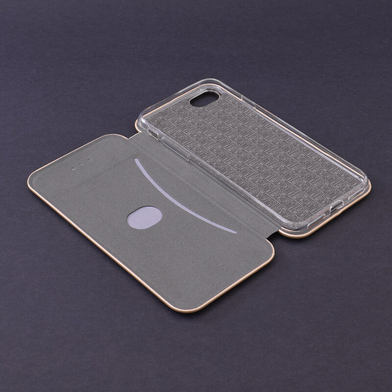 Husa iPhone SE 2, SE 2020 Flip Magnet Book Type - Gold