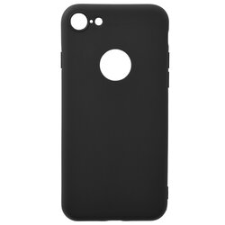 Husa iPhone 8 Soft TPU Cu Decupaj Pentru Sigla - Negru