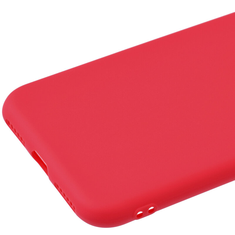 Husa iPhone 7 Soft TPU Cu Decupaj Pentru Sigla - Rosu