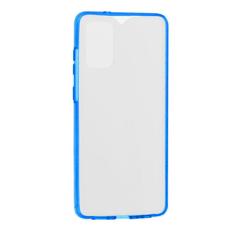 Husa Samsung Galaxy S20 Plus 5G FullCover 360 - Transparent Cu Margine Albastra