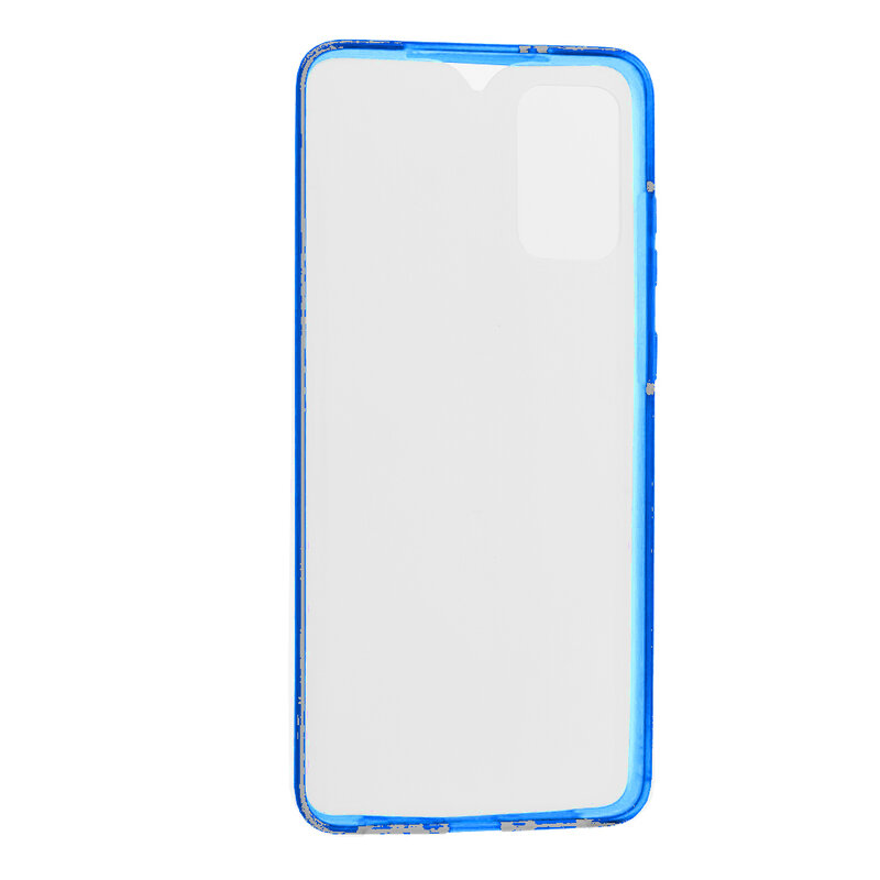 Husa Samsung Galaxy S20 Plus 5G FullCover 360 - Transparent Cu Margine Albastra