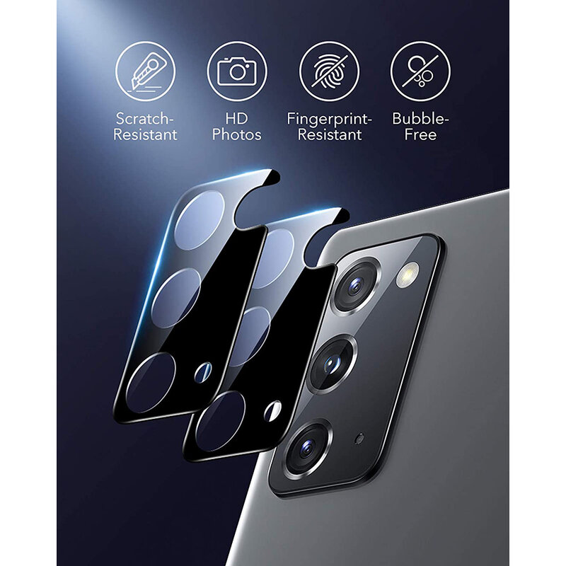 [Pachet 2x] Folie Sticla Camera Samsung Galaxy Note 20 ESR Lens Protector Tempered Glass - Negru