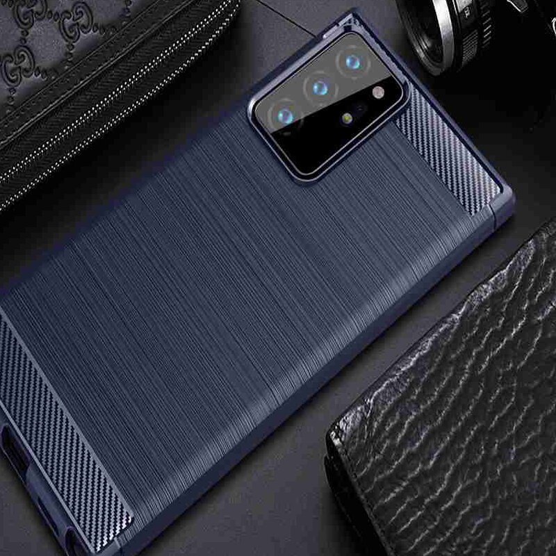 Husa Samsung Galaxy Note 20 5G Techsuit Carbon Silicone, albastru