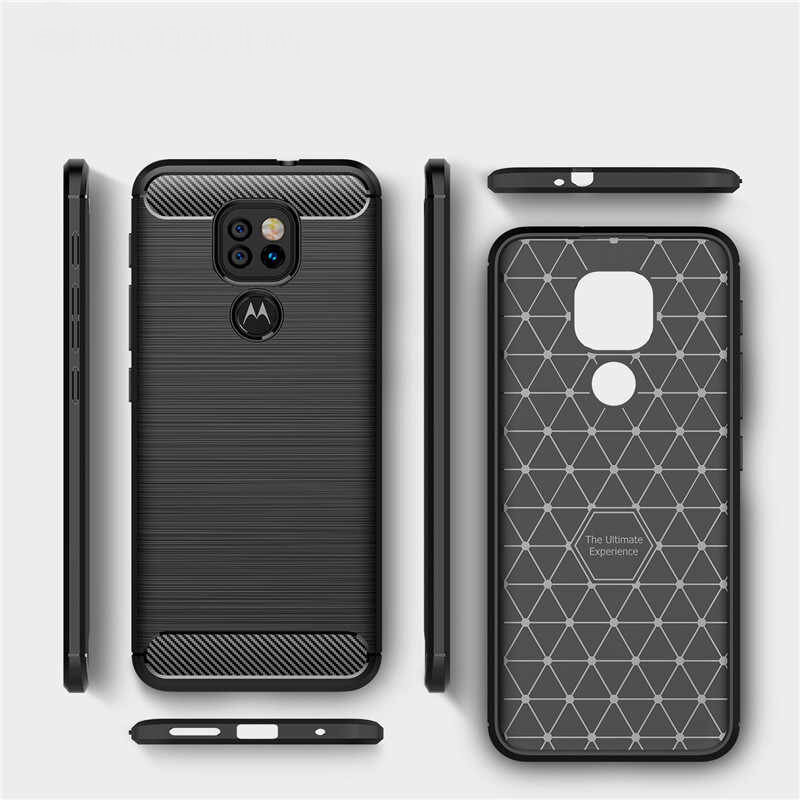 Husa Motorola Moto G9 Play Techsuit Carbon Silicone, negru