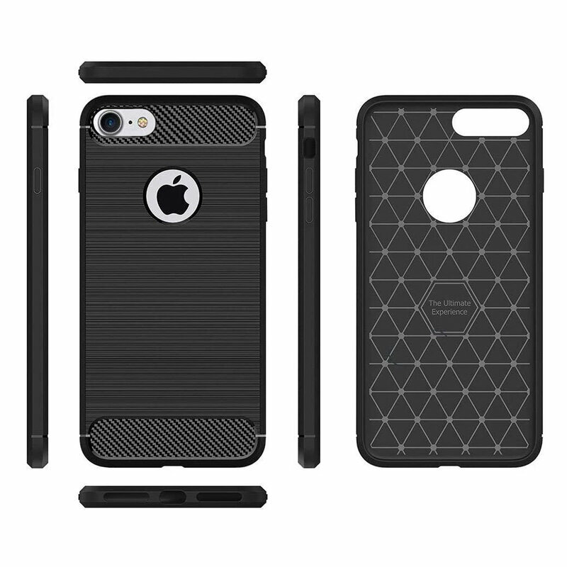 Husa iPhone 6 Plus / 6s Plus Techsuit Carbon Silicone, negru