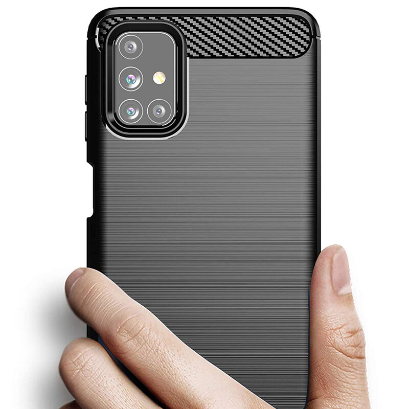 Husa Samsung Galaxy M31s Techsuit Carbon Silicone, negru