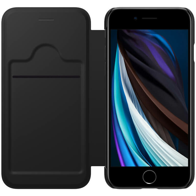 Husa iPhone 7 Nillkin Ming Leather Flip Tip Carte - Negru