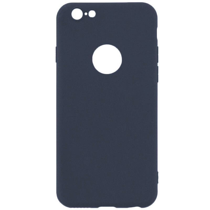 Husa iPhone 6 / 6S Soft TPU Cu Decupaj Pentru Sigla - Albastru