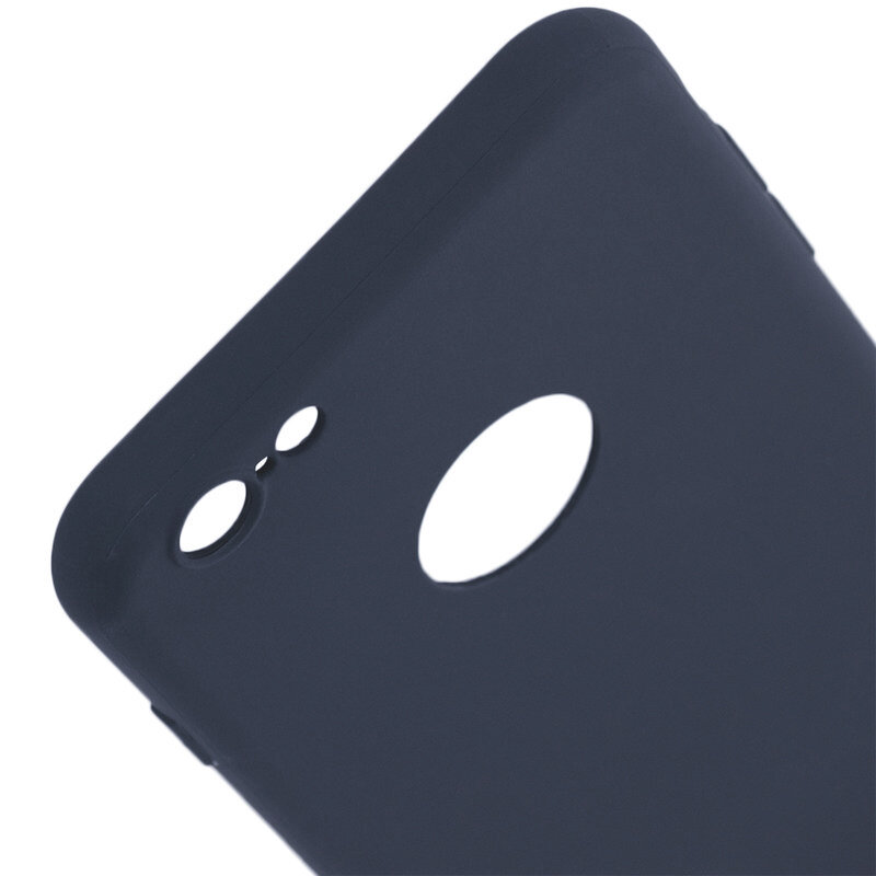 Husa iPhone 6 / 6S Soft TPU Cu Decupaj Pentru Sigla - Albastru