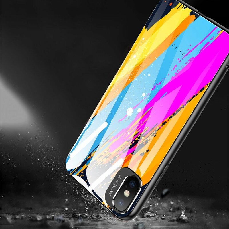 Husa iPhone XR Multicolora Din Sticla Securizata - Model 5