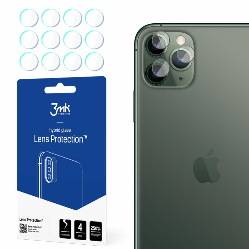 [Pachet 4x] Sticla flexibila camera iPhone 11 Pro Max 3MK- Clear