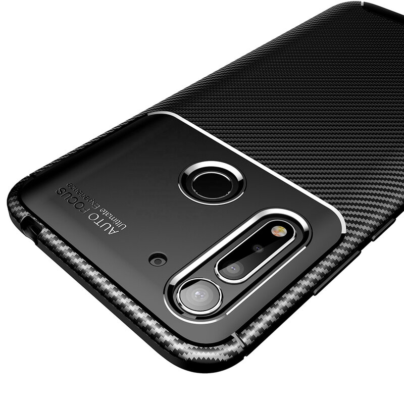 Husa Motorola Moto G8 Power Lite Carbon Fiber Skin - Negru