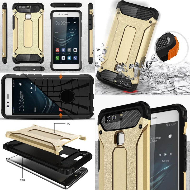 Husa Huawei P9 Plus Techsuit Hybrid Armor, negru