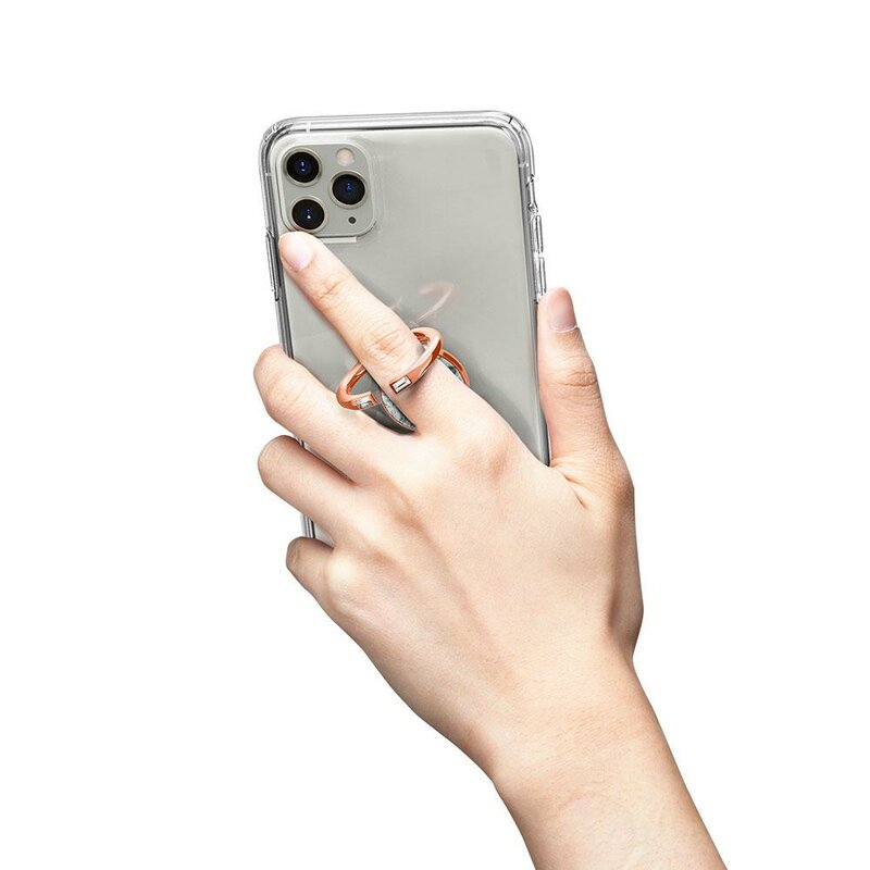 Suport iRing Spigen Ciel By Cyrill Kickstand Universal Cu Adeziv 3M Pentru Telefon - Classic Marble