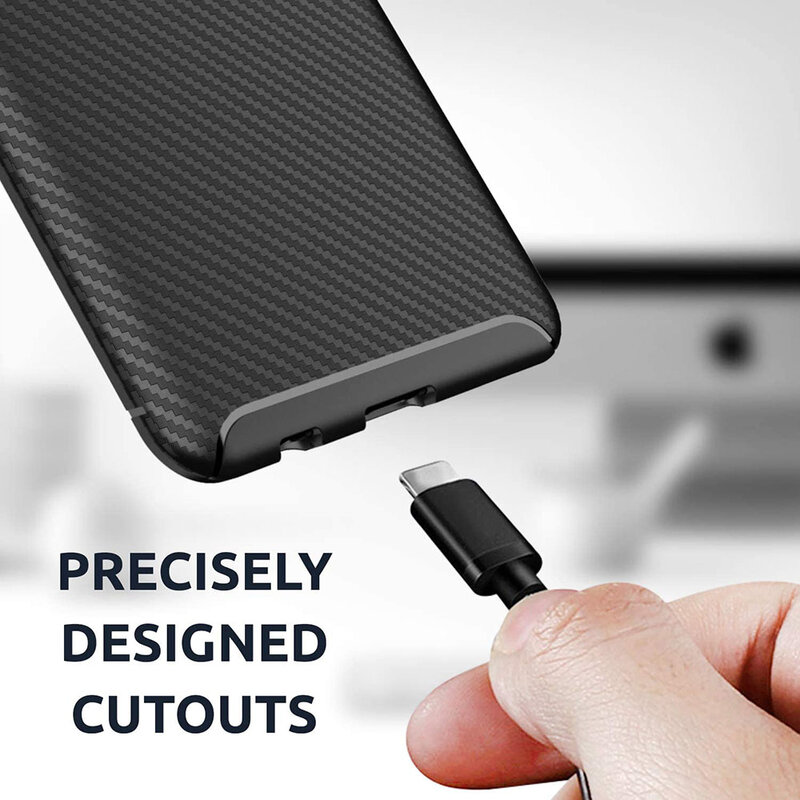 Husa Huawei P40 Carbon Fiber Skin - Negru