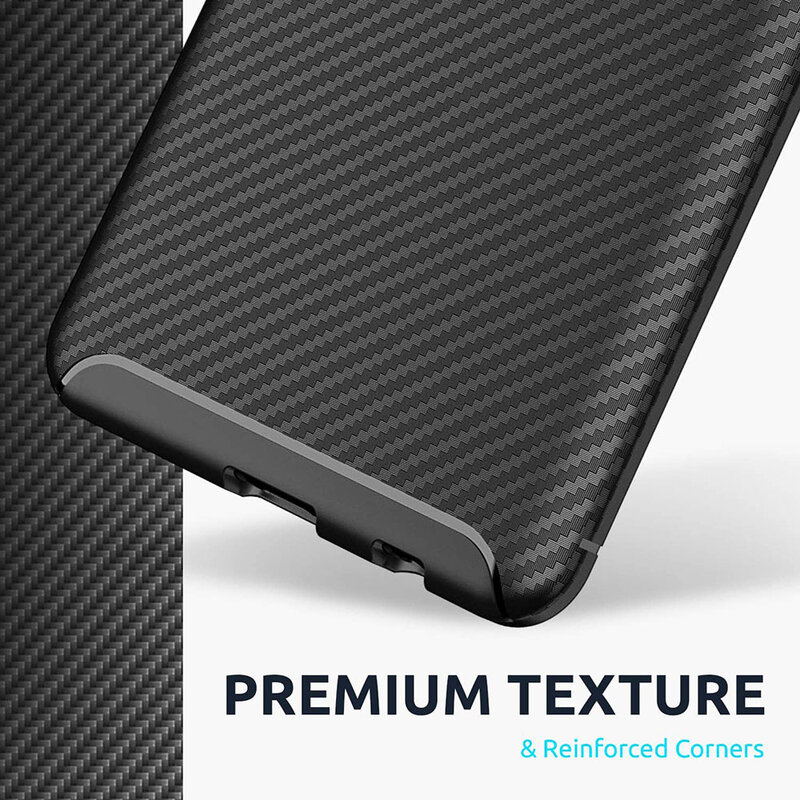 Husa Huawei P40 Carbon Fiber Skin - Negru