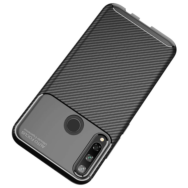 Husa Huawei P40 Lite E Carbon Fiber Skin - Albastru