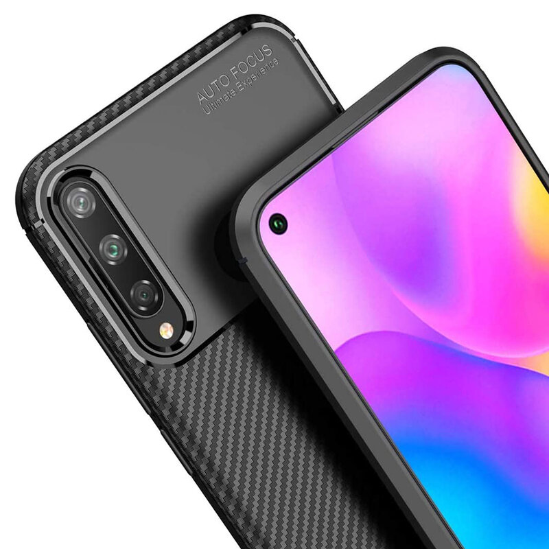 Husa Huawei P40 Lite E Carbon Fiber Skin - Albastru