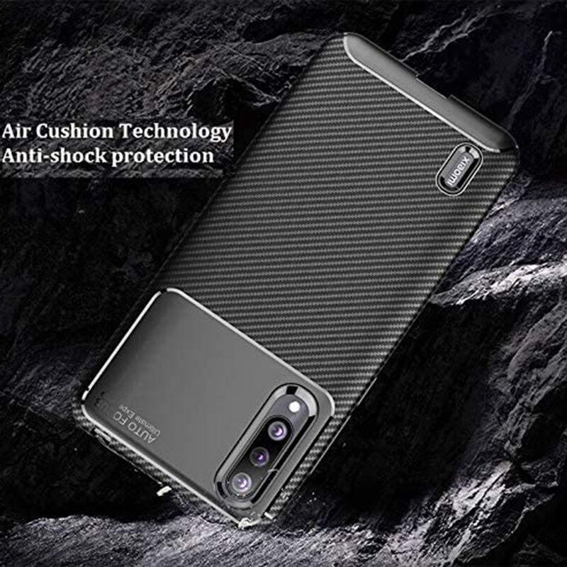 Husa Xiaomi Mi A3 / Mi CC9e Carbon Fiber Skin - Albastru