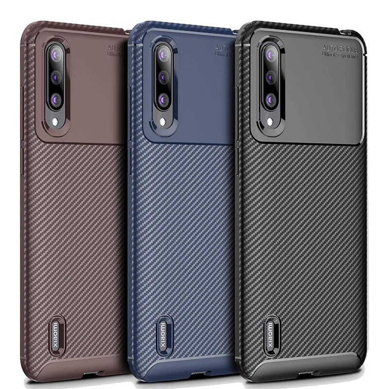 Husa Xiaomi Mi A3 / Mi CC9e Carbon Fiber Skin - Albastru