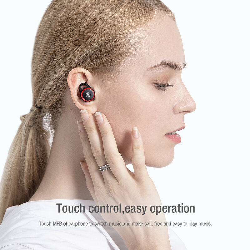 Casti In-Ear Nillkin Go TW004 True Wireless Cu Statie De Incarcare - Rosu