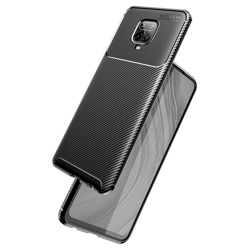 Husa Xiaomi Redmi Note 9 Pro Carbon Fiber Skin - Negru
