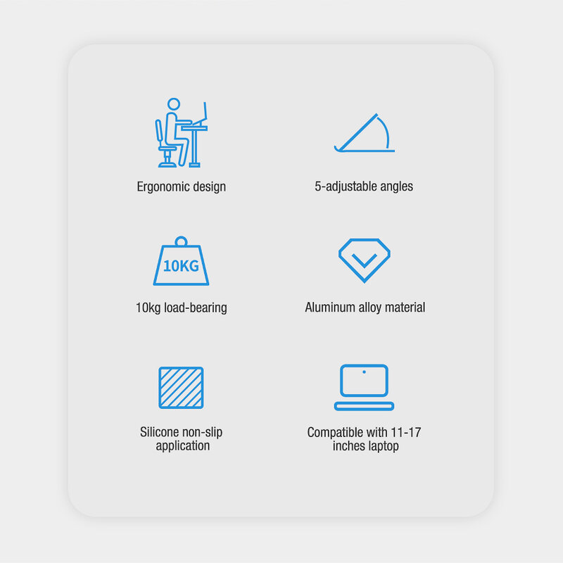Suport Laptop Nillkin FlexDesk Ajustabil Universal Din Aluminiu Si Silicon - Argintiu