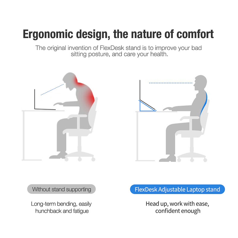 Suport Laptop Nillkin FlexDesk Ajustabil Universal Din Aluminiu Si Silicon - Argintiu