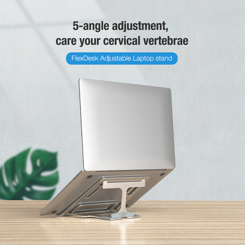 Suport Laptop Nillkin FlexDesk Ajustabil Universal Din Aluminiu Si Silicon - Argintiu