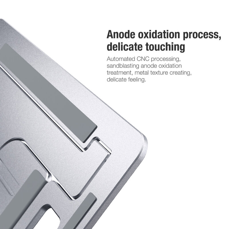 Suport Laptop Nillkin FlexDesk Ajustabil Universal Din Aluminiu Si Silicon - Argintiu