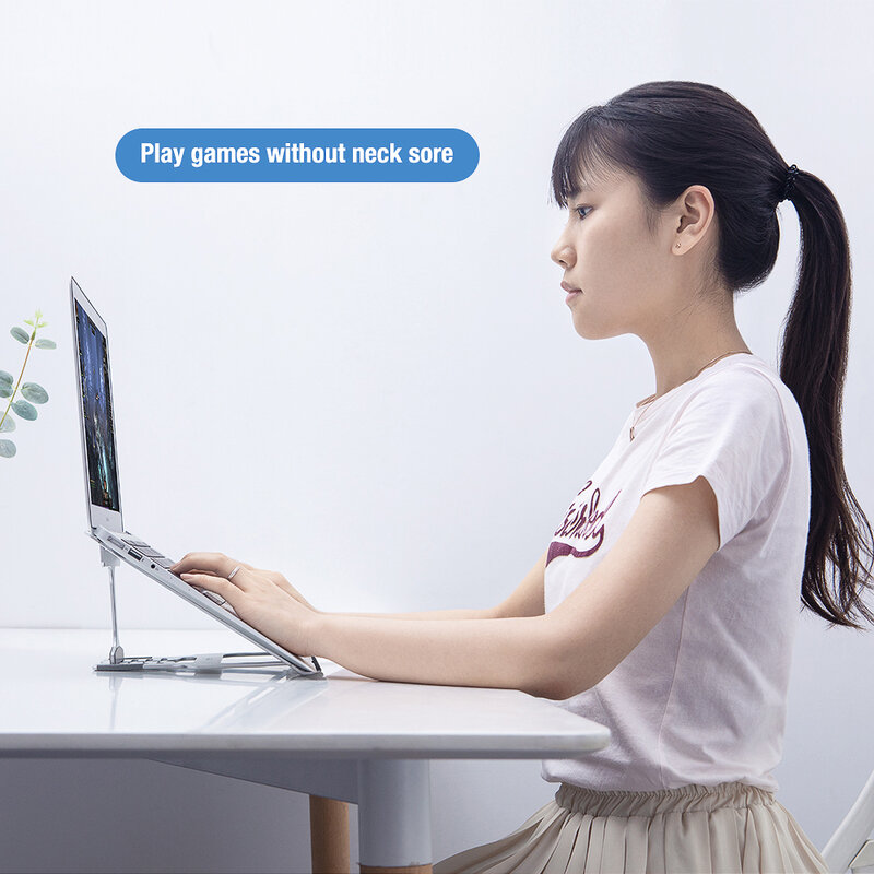 Suport Laptop Nillkin FlexDesk Ajustabil Universal Din Aluminiu Si Silicon - Argintiu