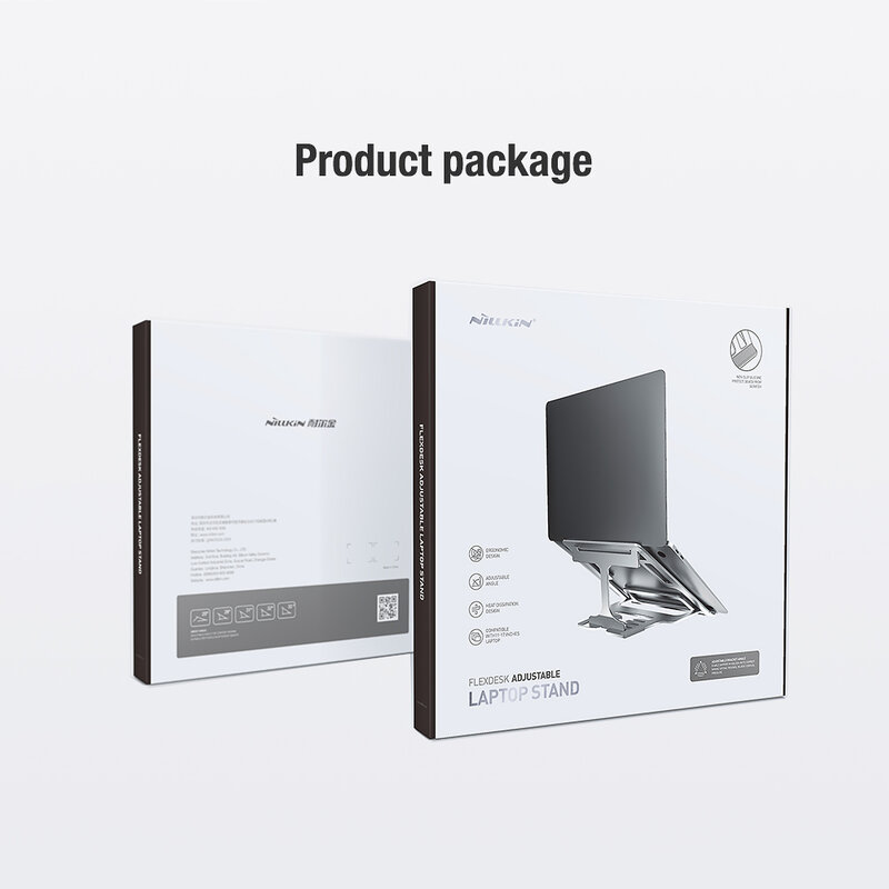 Suport Laptop Nillkin FlexDesk Ajustabil Universal Din Aluminiu Si Silicon - Argintiu