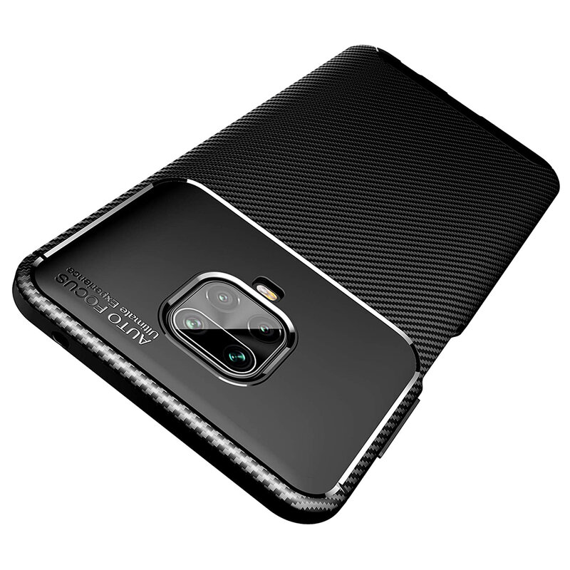 Husa Xiaomi Redmi Note 9 Pro Carbon Fiber Skin - Albastru