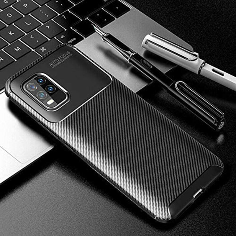 Husa Xiaomi Mi 10 Lite Carbon Fiber Skin - Negru