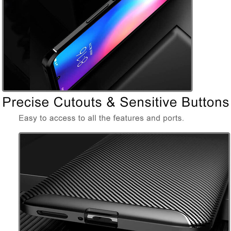 Husa Xiaomi Mi 10 Lite Carbon Fiber Skin - Negru