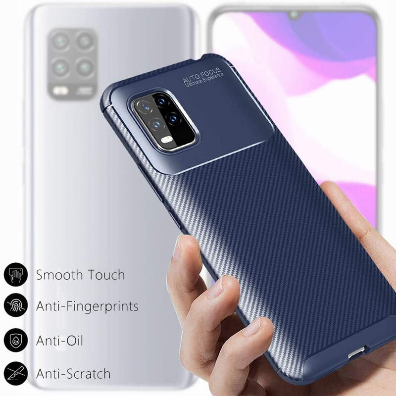 Husa Xiaomi Mi 10 Lite Carbon Fiber Skin - Albastru