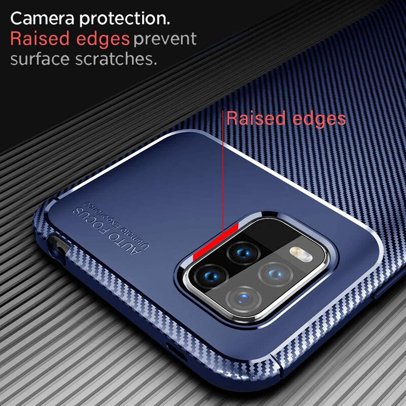 Husa Xiaomi Mi 10 Lite Carbon Fiber Skin - Albastru