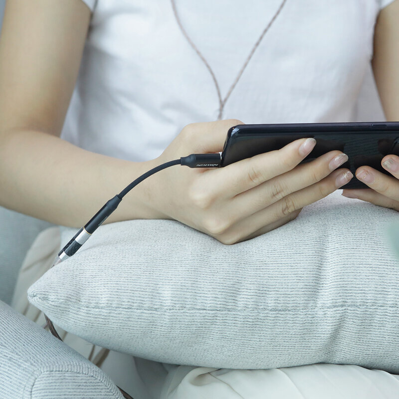 Adaptor Audio Nillkin NH1, DAC Chip, convertor Type-C la Jack 3.5mm, negru