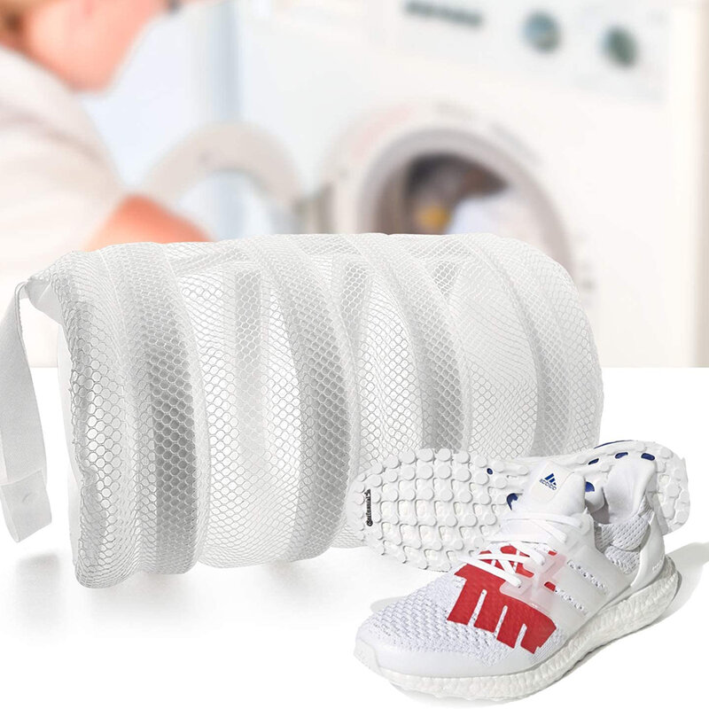 Sac Textil Cu Fermoar Pentru Spalat Incaltaminte Si Haine Delicate - Alb