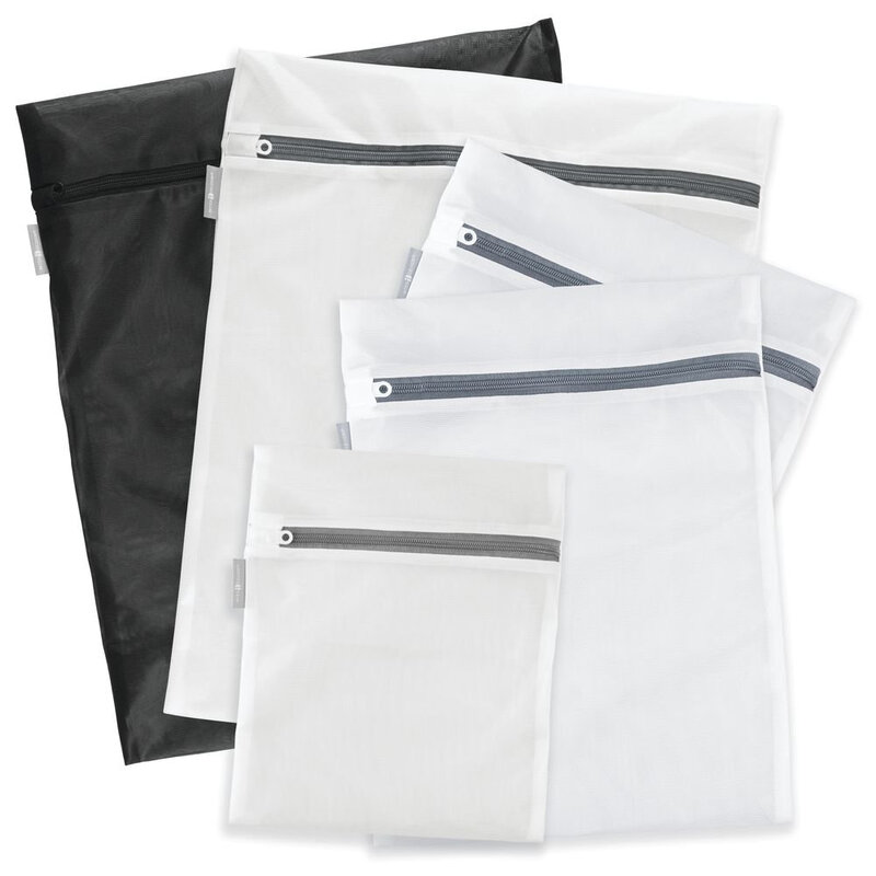 Sac Textil Cu Fermoar Pentru Spalat Si Depozitat Haine Delicate Si Lenjerie Intima 25x30cm - Alb