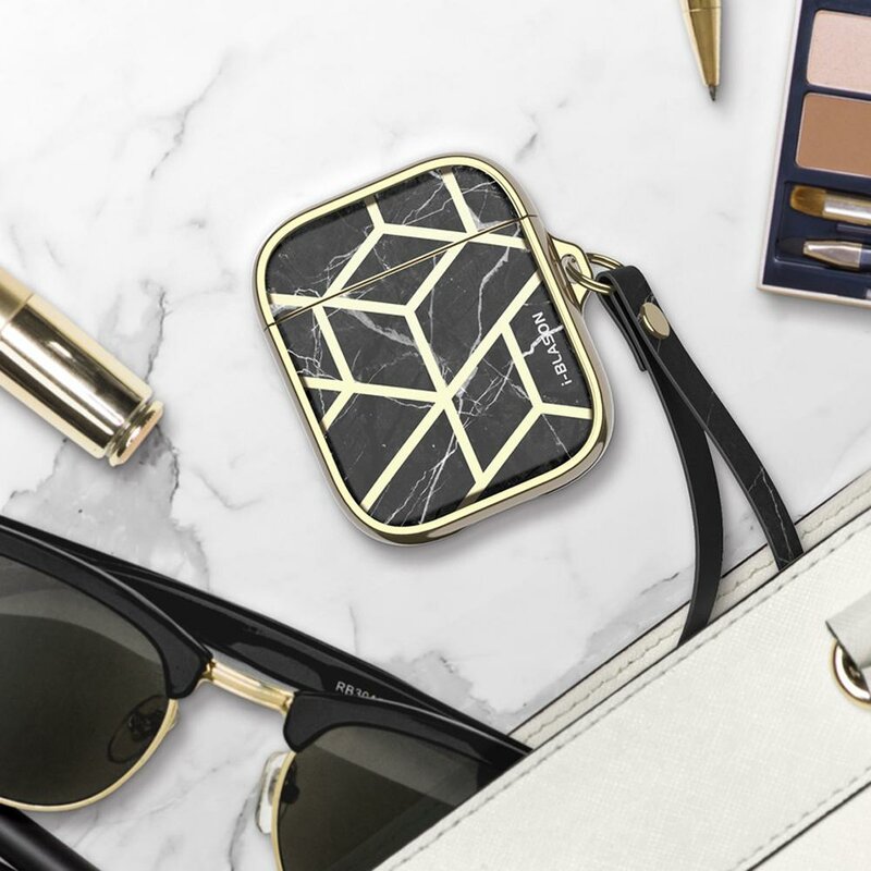 Husa Apple Airpods i-Blason Cosmo, curea de prindere, negru