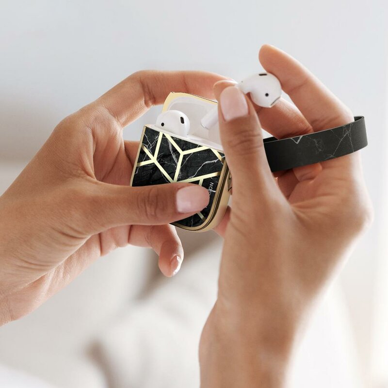 Husa Apple Airpods i-Blason Cosmo, curea de prindere, negru