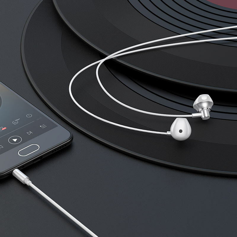 Casti In-Ear Hoco M75 Belle Cu Fir Si Microfon Universale 3.5mm - Argintiu