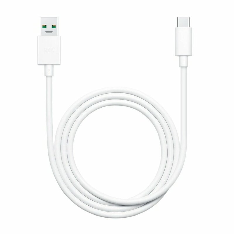 Cablu de date original OPPO USB la Type-C, VOOC, 1m, alb, bulk, DL129