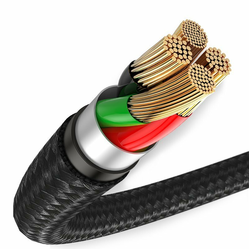 Cablu De Date Baseus USB / Type-C Cu Led 50cm - CATGH-F01 - Negru