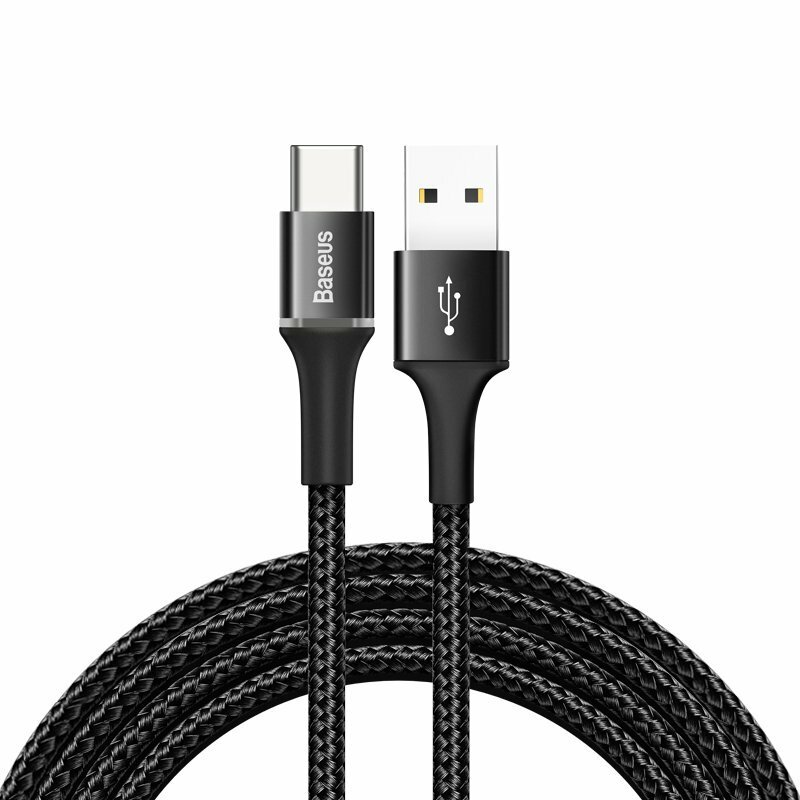 Cablu De Date Baseus USB / Type-C Cu Led 50cm - CATGH-F01 - Negru